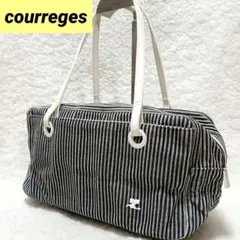 courreges　クレージュ　トートバッグ　肩がけ　ストライプ　ロゴのサムネイル