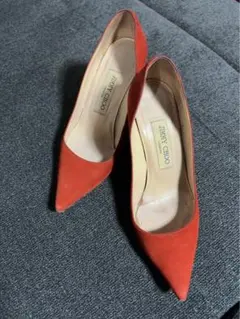 JIMMY CHOO オレンジ スエード ハイヒール