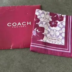 COACH シグネチャー ピンクバンダナ　ハンカチのサムネイル
