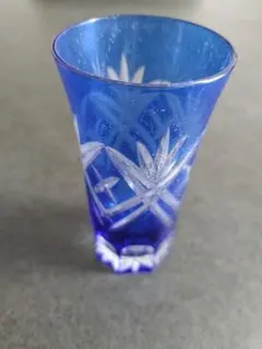 青色カットグラス 5個セット G-3266