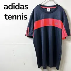 【アディダステニス】テニスシャツ　トレーニングウェア　ブランドロゴ　ブラック　M