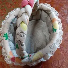 カラフル編み込みハンドルかごバッグ