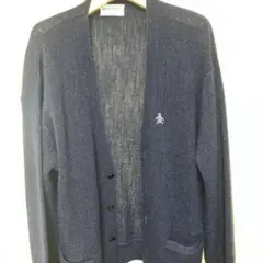 レトロ　munsingwearネイビー カーディガン ゴルフウエアー　Ｌサイズ