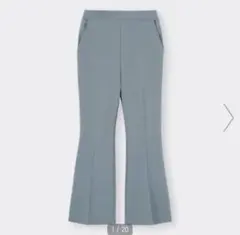 GU ストレッチフレアパンツ ブルー S