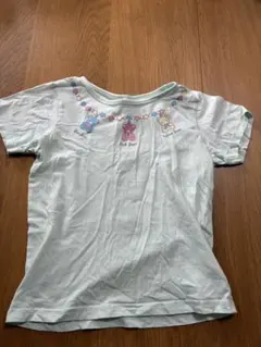 クマ刺繍 ミントグリーン Tシャツ 130