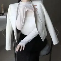 ノーカラーライダースジャケット ROYAL PARTY