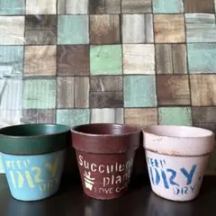 植木鉢 3点セット シャビー加工のサムネイル