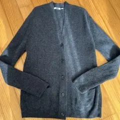 UNIQLO U リブ編みカーディガン M ダークグレー