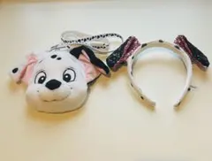 ディズニー　101匹わんちゃん　カチューシャ　スパンコール　ポーチダルメシアン