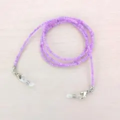 メガネチェーン メガネストラップ マスクストラップ パープル×シルバー 匿名配送