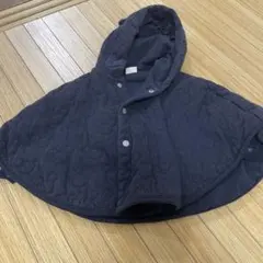 ネイビー フード付きキルティングポンチョ　ミッキー