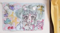 雑巾平成女児イラスト壁掛け式可