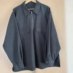 【GU】ダークグレー ハーフジップ　プルオーバーシャツ 長袖　XLサイズ