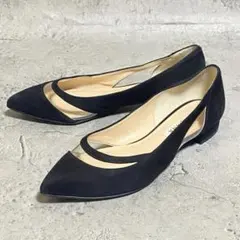 【美品】DIANA 24cm ポインテッドトゥ フラットシューズ パンプス