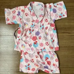 95センチ 甚平 ピンク 鞠柄 金魚柄 綿100% ベビー服