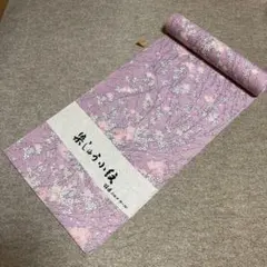 薄紫色 シルク ウール 小紋反物　リメイク生地