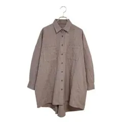 OZOC オゾック(M)チェック柄 フランネルシャツ/オーバーサイズ/ブラウン