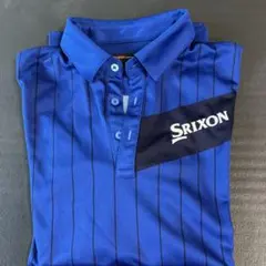 Srixon ストライプポロシャツ M 青