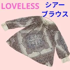 LOVELESS ラブレス ブラウス ペイズリー柄 シフォンブラウス リボンのサムネイル