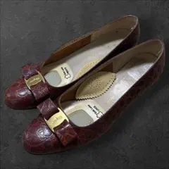 Salvatore Ferragamo クロコ型押し パンプス 7.5C - メルカリ