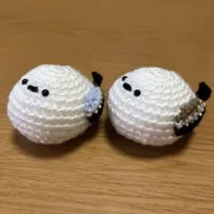 シマエナガ　編みぐるみ　2個セット　ハンドメイド　北海道　鳥　かわいい