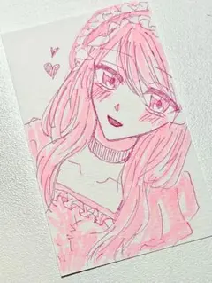 手描きイラスト オリジナル 原画 一点物 女の子 - メルカリ