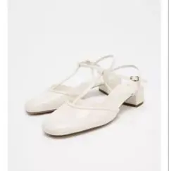 ZARA エナメルレザー風スリングバックシューズパンプス