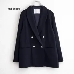 定価2.53万 リヴドロワ リネンライクピークドラペルジャケット ネイビー 春夏のサムネイル