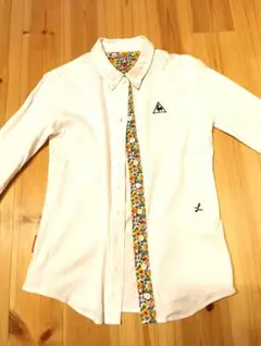 ルコック　レディースゴルフウェア　シャツ　可愛い　裏地花柄　Мサイズ