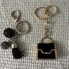 ミニチュアハンドバッグ型キーホルダーとボールタイプ2点セット