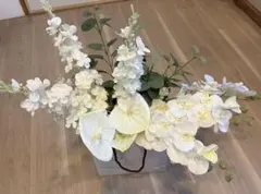 ウェルカムスペース造花12本セットユーカリアンスリューム　胡蝶蘭　デルフィニウム