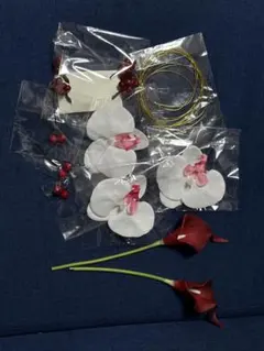 和装 南天 赤い実 胡蝶蘭 水引 オランダカイウ 髪飾り 前撮り 成人式 セット