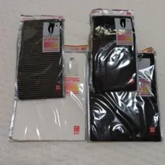【新品】ユニクロ ヒートテック UネックTシャツ2枚 ・タイツ2枚セット 80