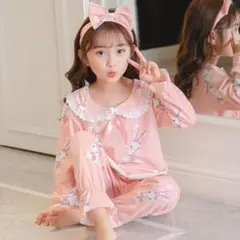 女の子 パジャマ ナイトウェア かわいい 140㎝ 長袖 春秋用 薄手