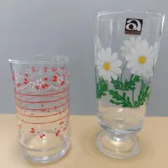 アデリア 花柄グラス　昭和レトロ