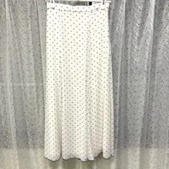 GRL ホワイト ドット柄 フレアスカート