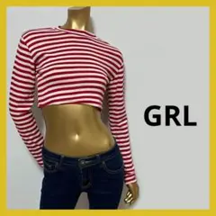 新品タグ付き GRL ショート丈 ボーダー カットソー