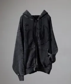 BIKESTAR GRUNGY WORKS 加工 ジップパーカーダブルジップ短丈