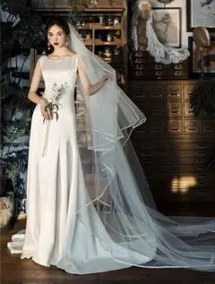 【新品未使用】ホワイト ロングベール コーム付き　3m