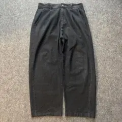 vintage メンズ　デニム　ワイドパンツ　タック　アメカジ　ブラック