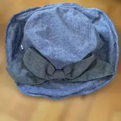 リボン付き紺系バケットハット 57.5cm