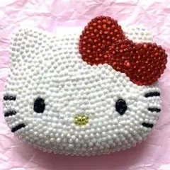 ハローキティ　小物ケース　アクセサリーケース　デコ　サンリオ　赤　レッド