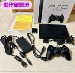 PS2 SCPH-70000 本体 薄型 プレステ2 動作確認済　ソフト2本付