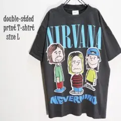 【新品】ビンテージ加工　バンドTシャツ　L　ニルヴァーナ × スヌーピーのサムネイル