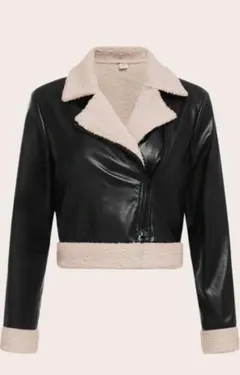 SHEIN完売品 レザーとファーのクロップドジャケット