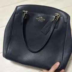 COACH ネイビー レザー 2wayバッグ(ハンドバッグ・ショルダーバッグ)