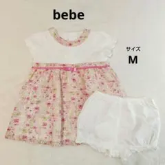 bebe ベベ　半袖ワンピース　ブルマ　セット　花柄　M　80
