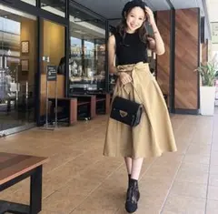 rienda　膝下スカート　ゴム