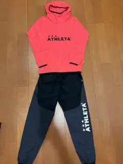 ATHLETA ウィンドブレーカー 上下セット 蛍光ピンク 150