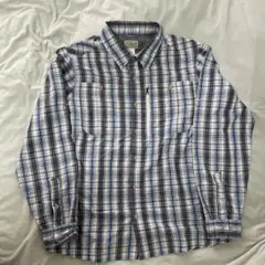 L.L.Bean フィッシングシャツ チェック 長袖 ジップポケット XL